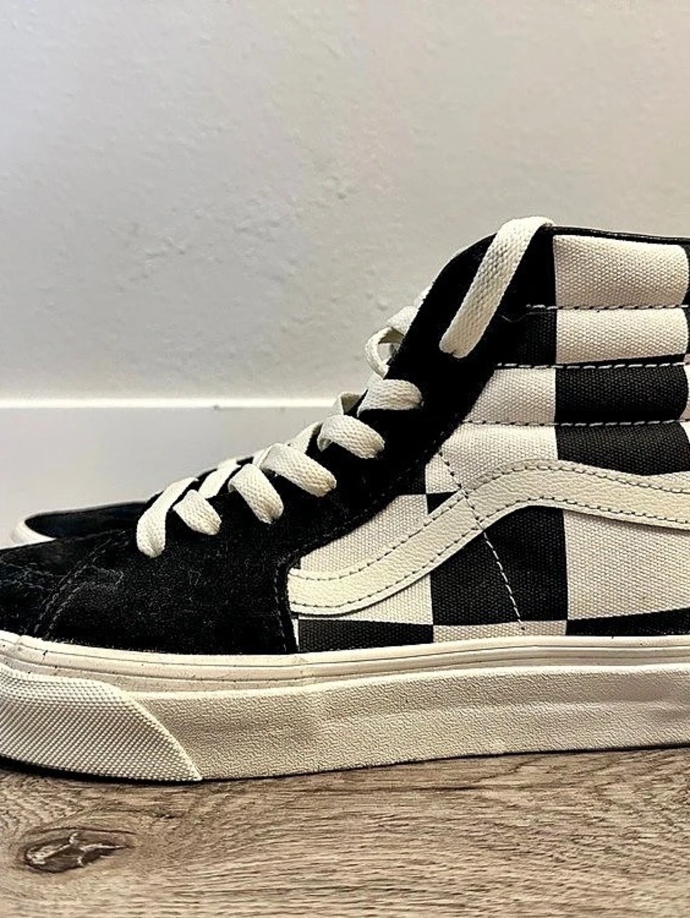 Vans Sk8-Hi Checkered Black White High-Top Sneakers Black & White - Women’s 10.5